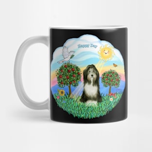 "Happy Da" Bearded Collie in the Country Mug